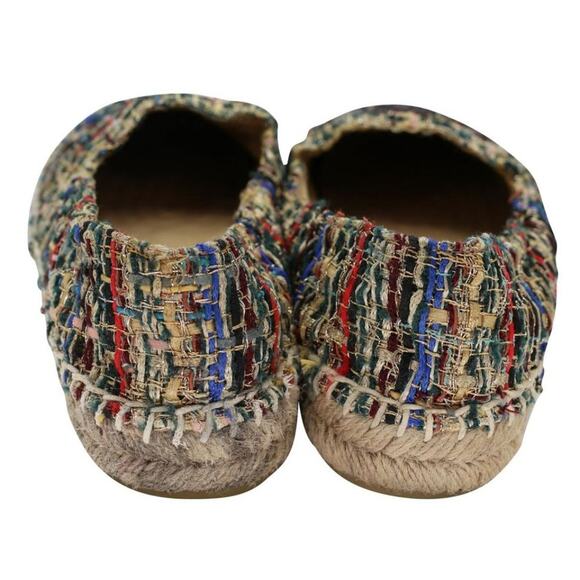 Chanel Espadrille 38 Tweed Canvas Metallic Flats CC-S0207P-C011 - Picture 7 of 12